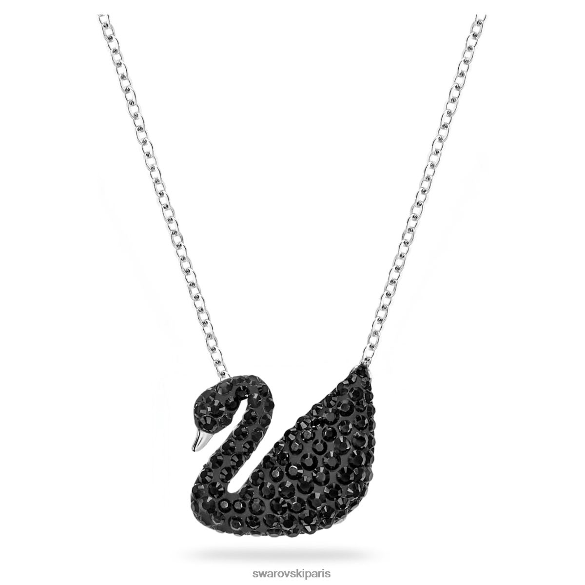 bijoux Swarovski pendentif cygne emblématique cygne, noir, rhodié RZD0XJ179