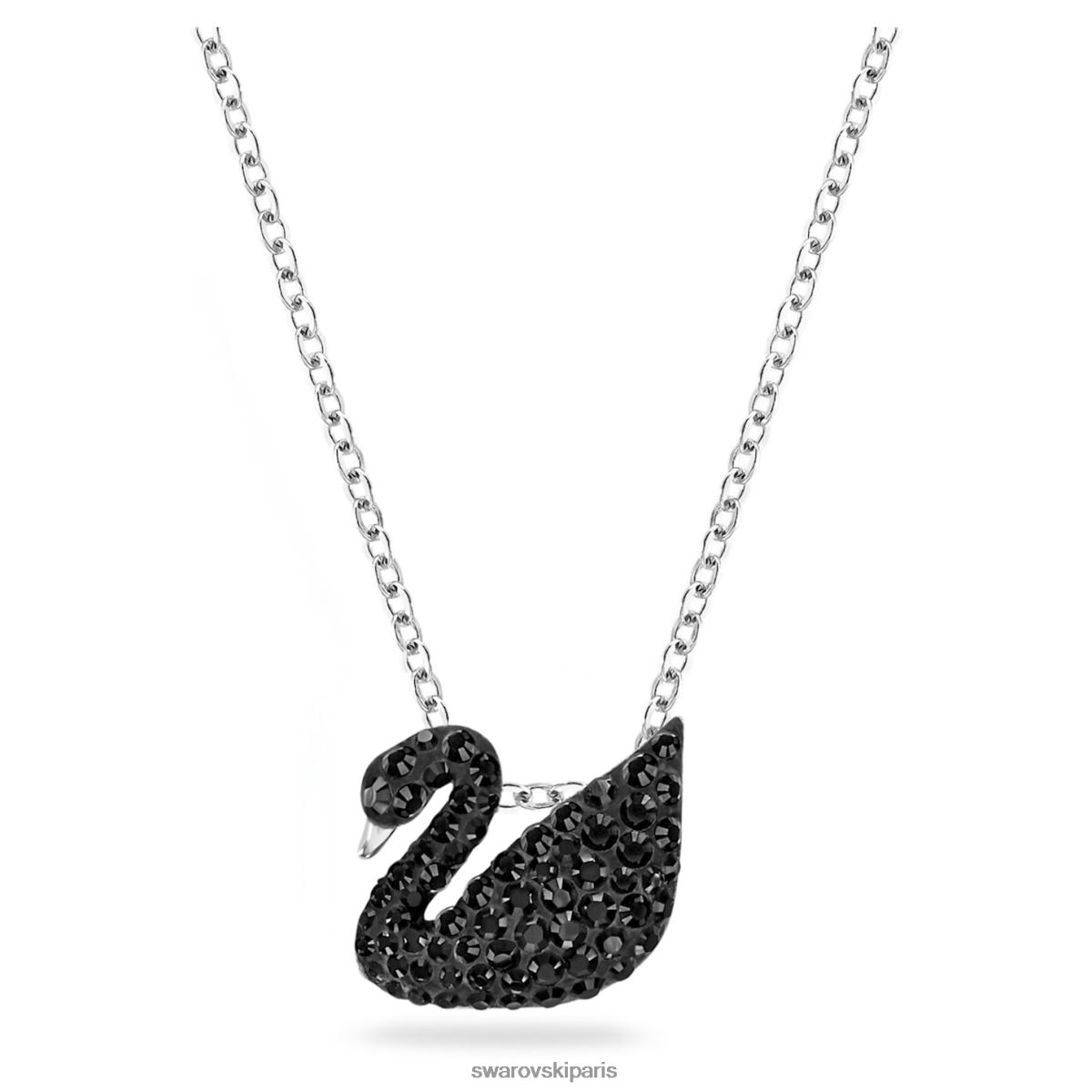 bijoux Swarovski pendentif cygne emblématique cygne, noir, rhodié RZD0XJ201