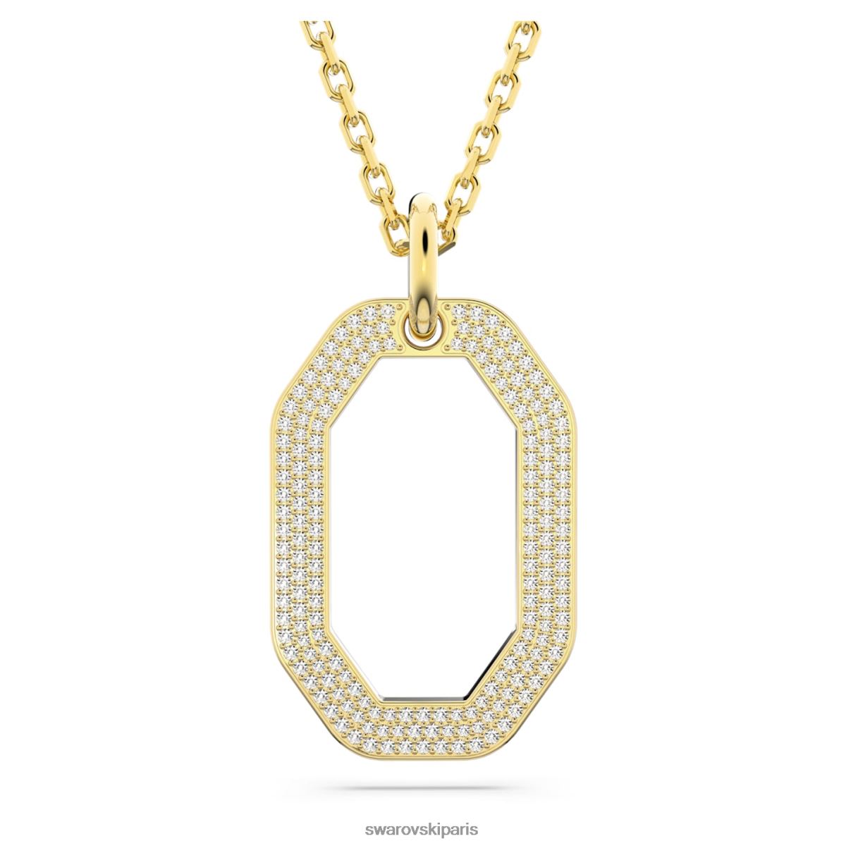 bijoux Swarovski pendentif dextère forme octogonale, blanc, métal doré RZD0XJ251