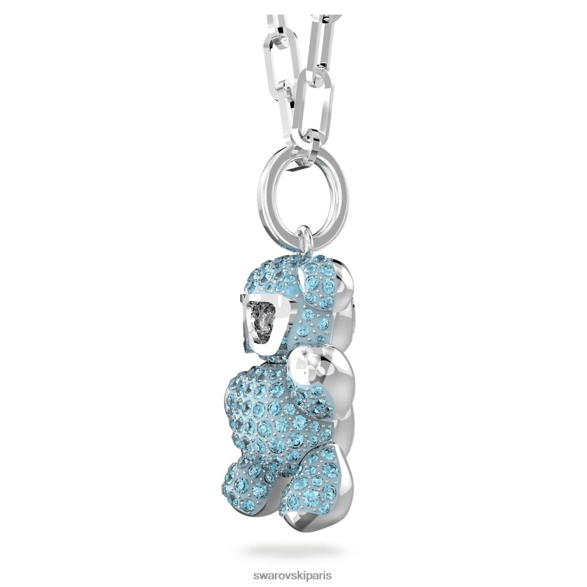 bijoux Swarovski pendentif en peluche ours, bleu, rhodié RZD0XJ199