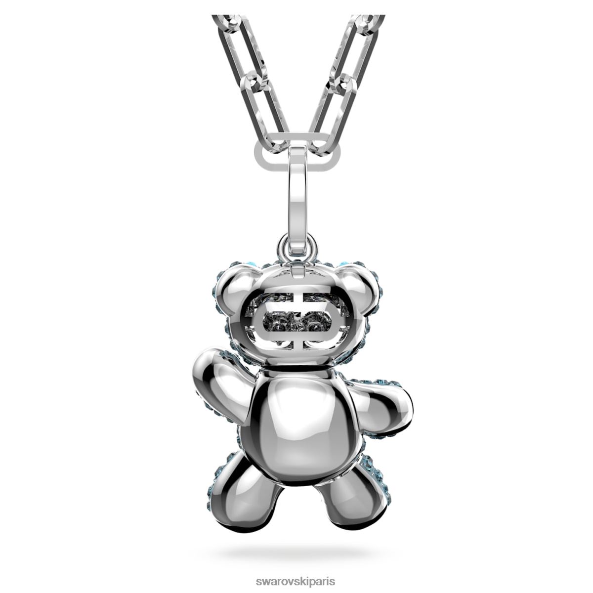 bijoux Swarovski pendentif en peluche ours, bleu, rhodié RZD0XJ199