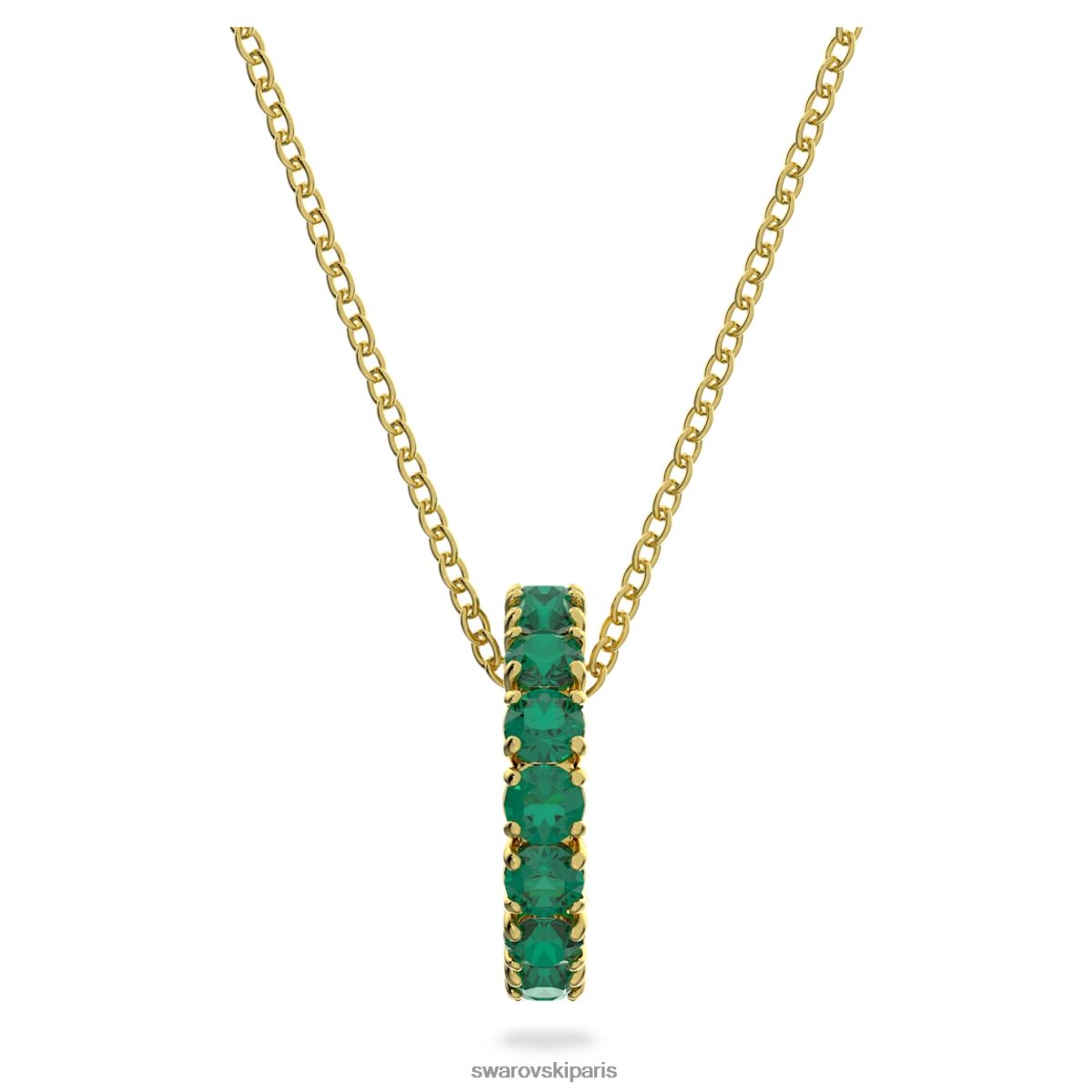 bijoux Swarovski pendentif exalte coupe ronde, vert, métal doré RZD0XJ256