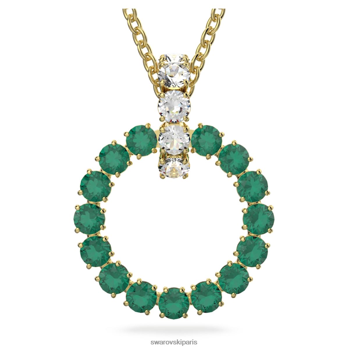 bijoux Swarovski pendentif exalte coupe ronde, vert, métal doré RZD0XJ341