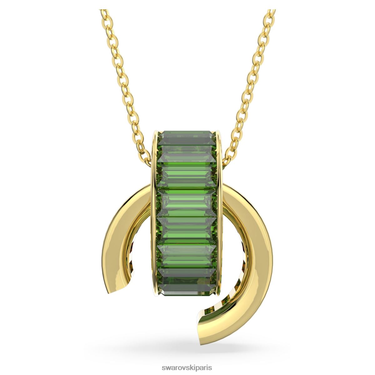 bijoux Swarovski pendentif matrice taille baguette, vert, métal doré RZD0XJ204