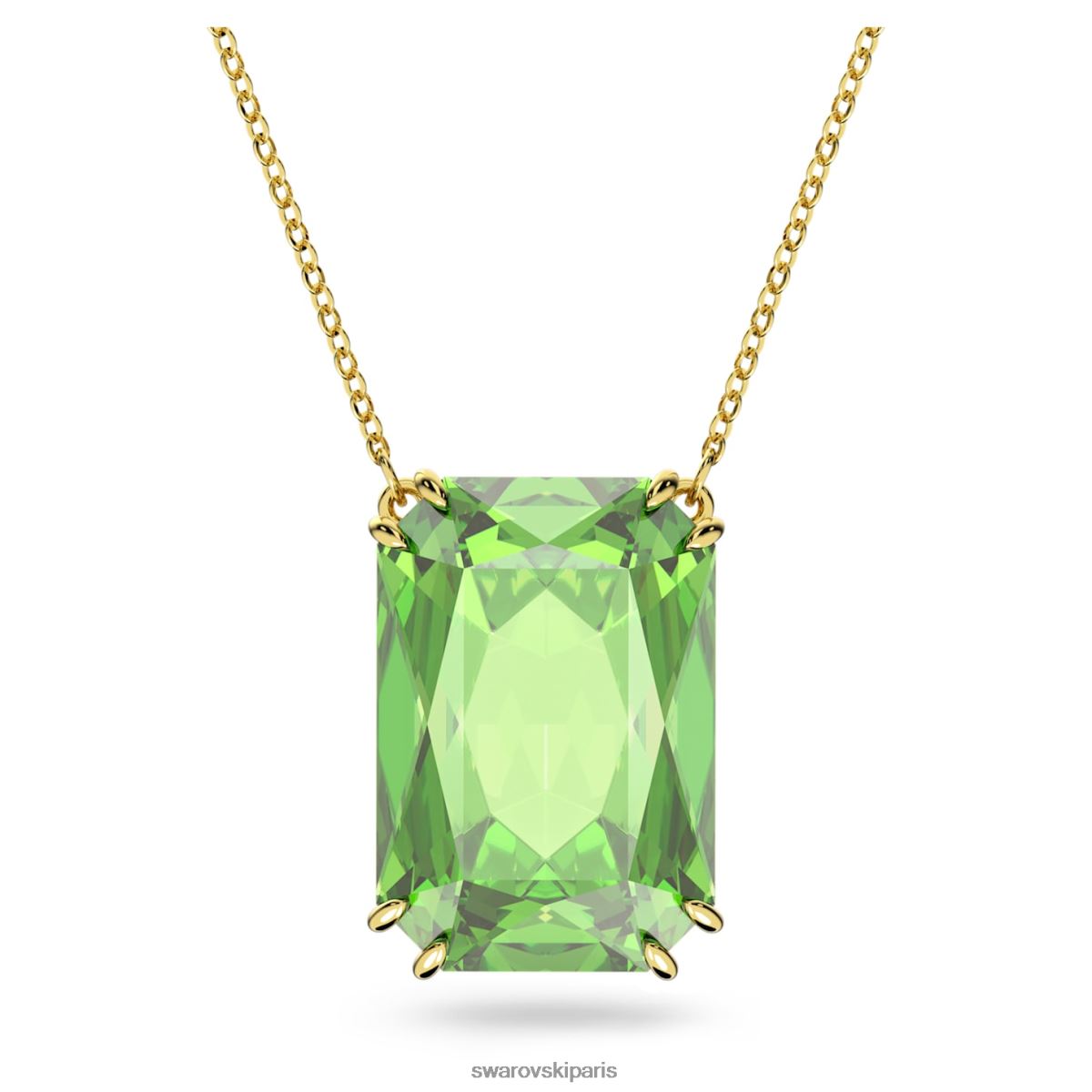 bijoux Swarovski pendentif millénaire taille octogonale, vert, plaqué doré RZD0XJ238