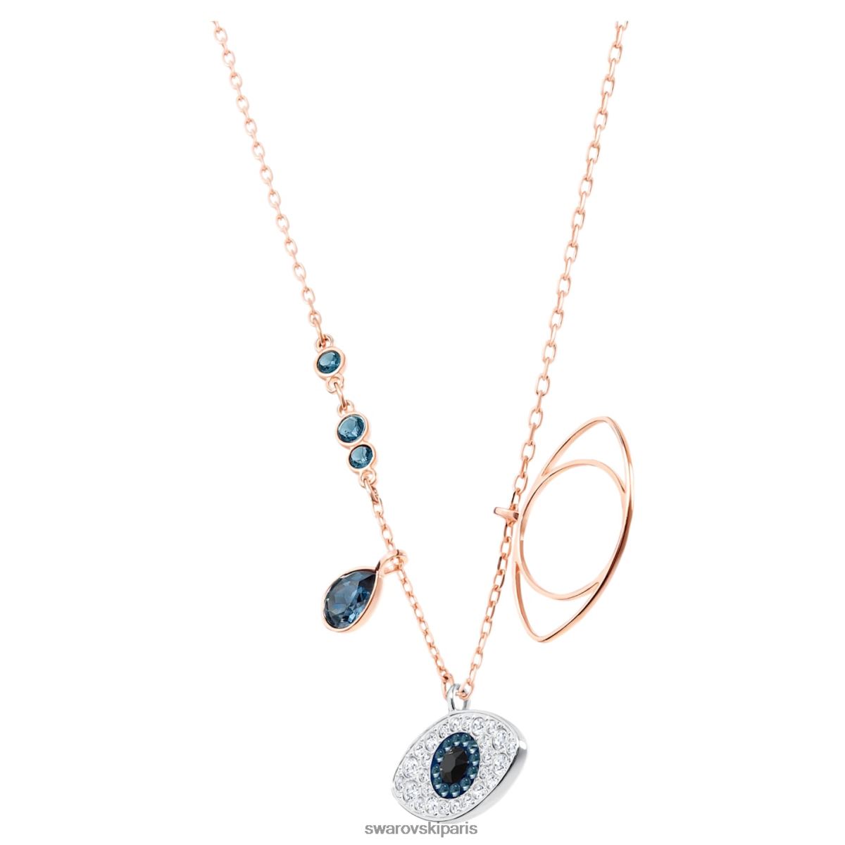 bijoux Swarovski pendentif symbolique mauvais œil, bleu, finition métal mélangé RZD0XJ166