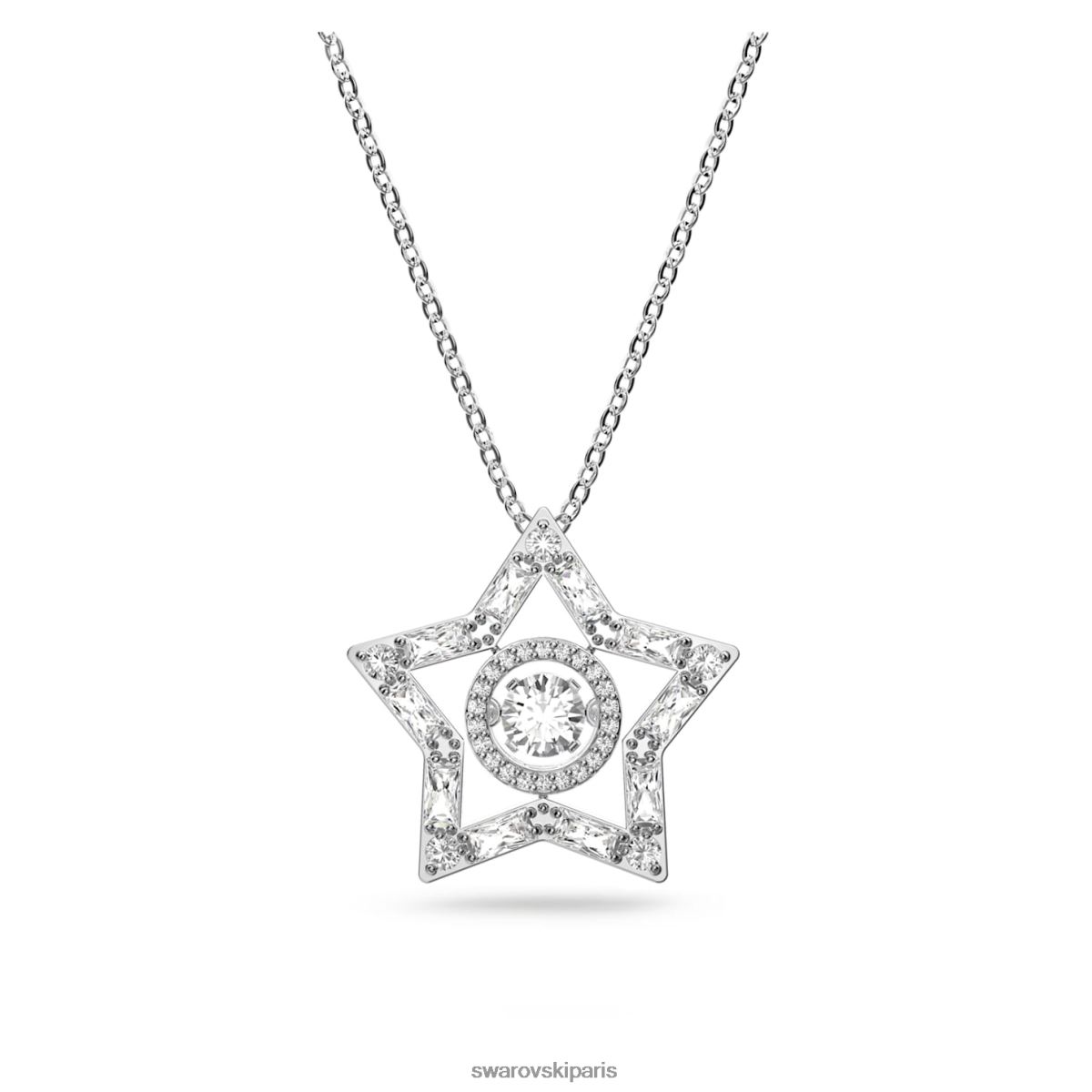 bijoux Swarovski pendentif étoile coupes mixtes, étoile, blanc, rhodié RZD0XJ244