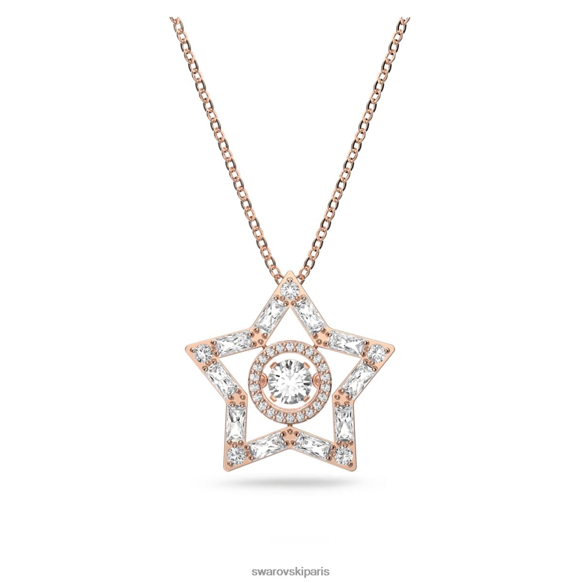 bijoux Swarovski pendentif étoile tailles mixtes, étoile, blanc, métal doré rose RZD0XJ214