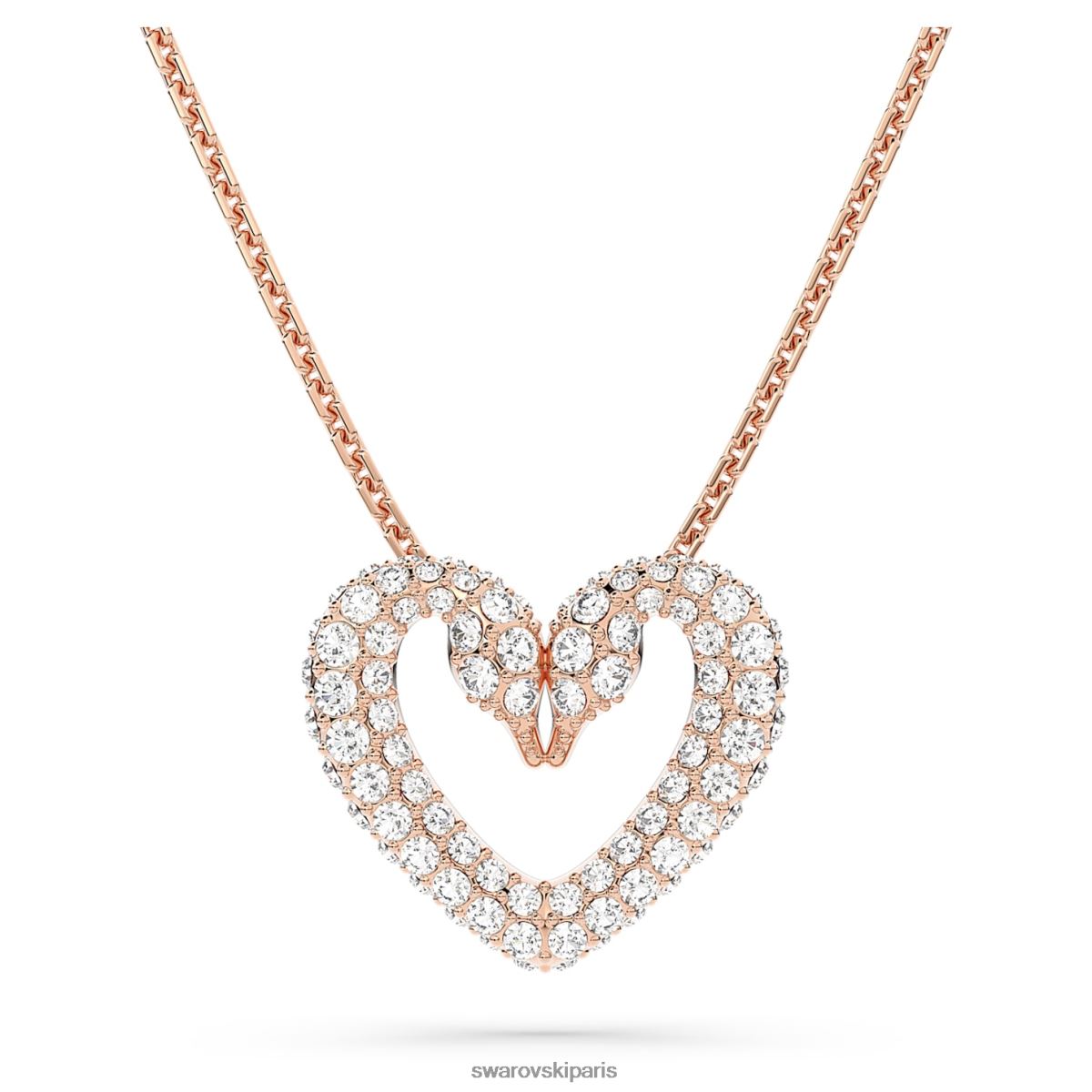 bijoux Swarovski un pendentif cœur, blanc, métal doré rose RZD0XJ246
