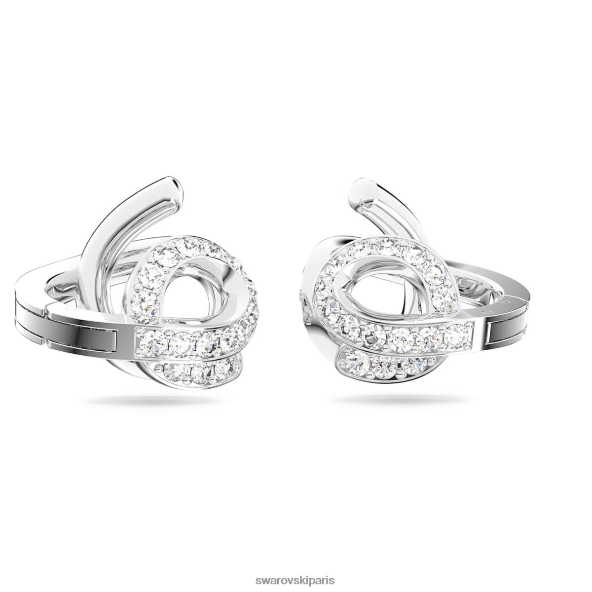 bijoux Swarovski boucles d'oreilles clips fluenta cristaux rallumés, blancs, plaqués rhodium RZD0XJ958