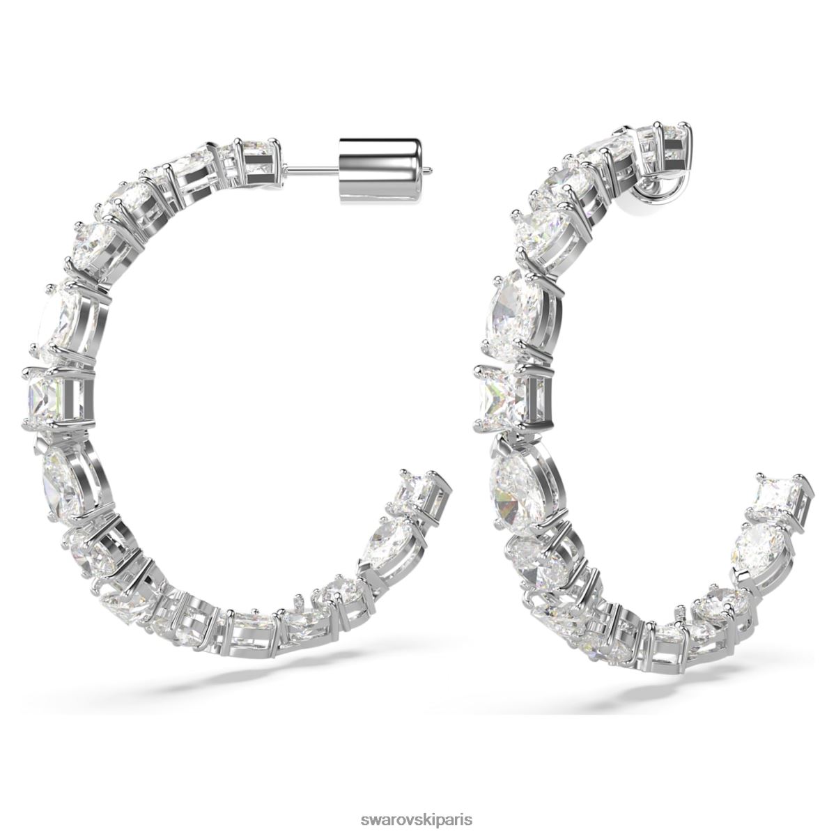 bijoux Swarovski boucles d'oreilles créoles Mesmera coupes mixtes, blanc, rhodié RZD0XJ932