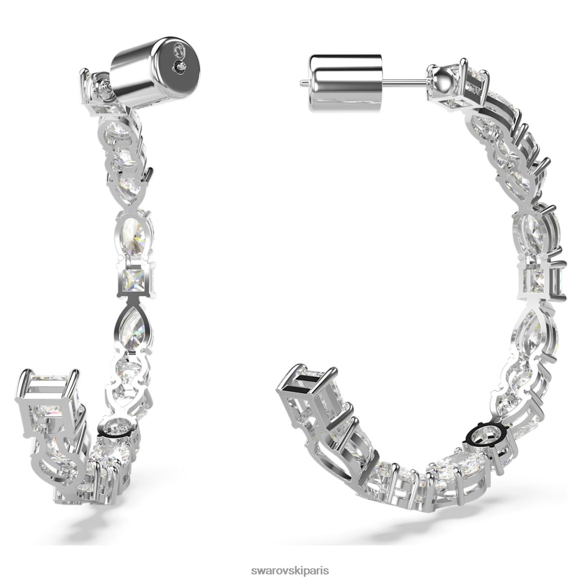 bijoux Swarovski boucles d'oreilles créoles Mesmera coupes mixtes, blanc, rhodié RZD0XJ932