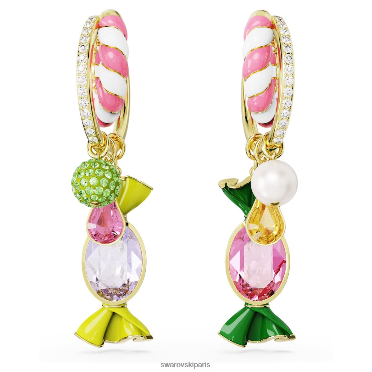 bijoux Swarovski boucles d'oreilles créoles dulcis bonbon, multicolore, métal doré RZD0XJ850