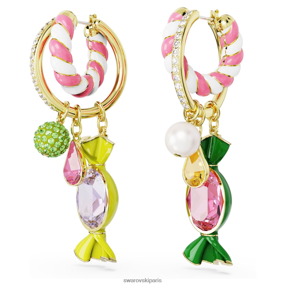 bijoux Swarovski boucles d'oreilles créoles dulcis bonbon, multicolore, métal doré RZD0XJ850