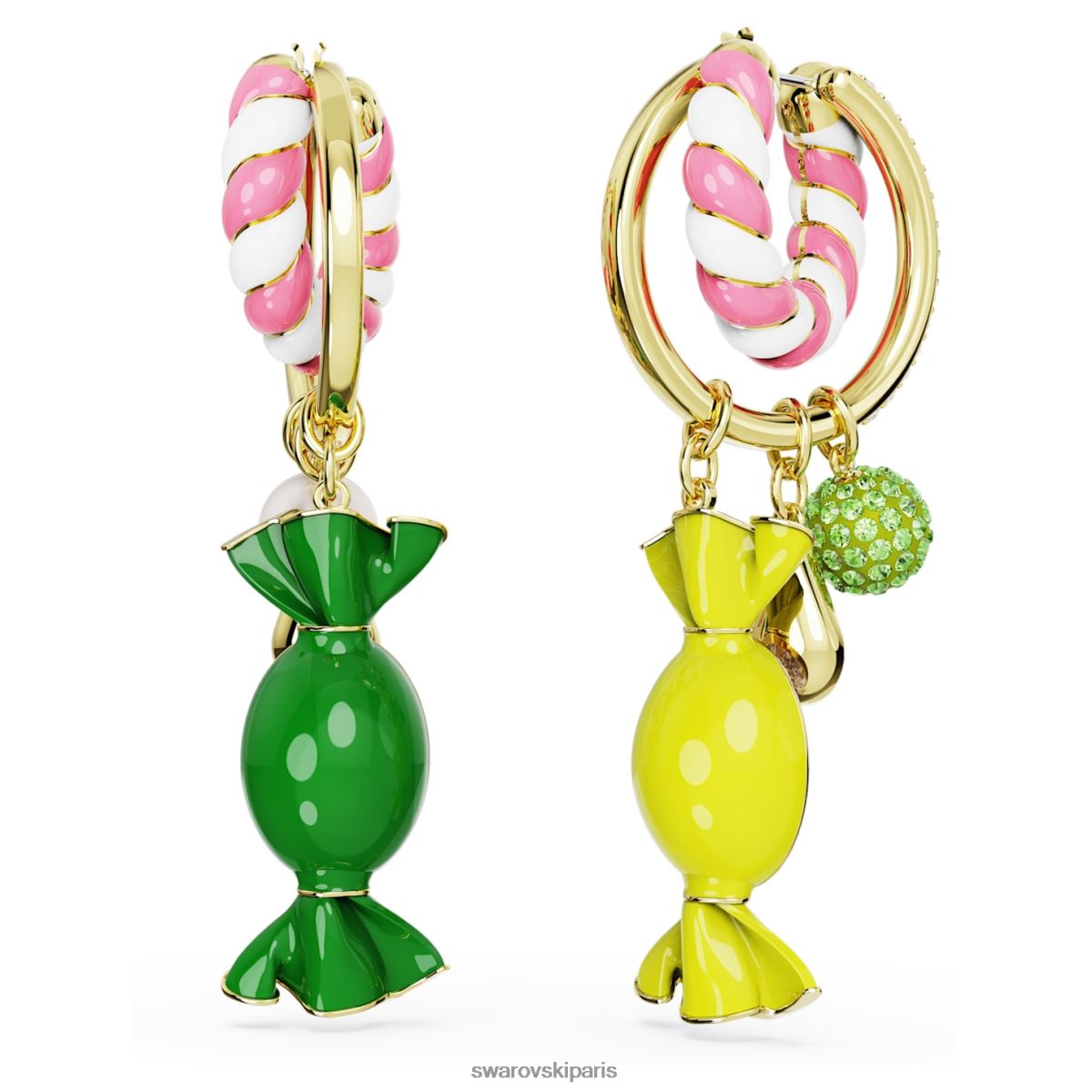 bijoux Swarovski boucles d'oreilles créoles dulcis bonbon, multicolore, métal doré RZD0XJ850