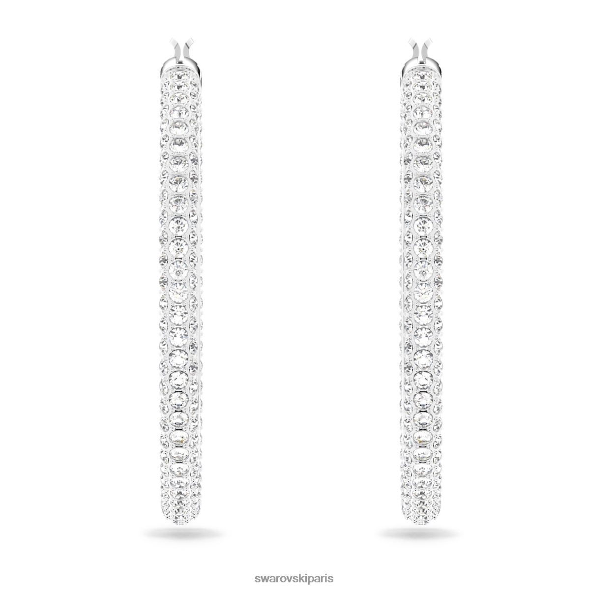 bijoux Swarovski boucles d'oreilles créoles en pierre pavé, blanc, rhodié RZD0XJ871