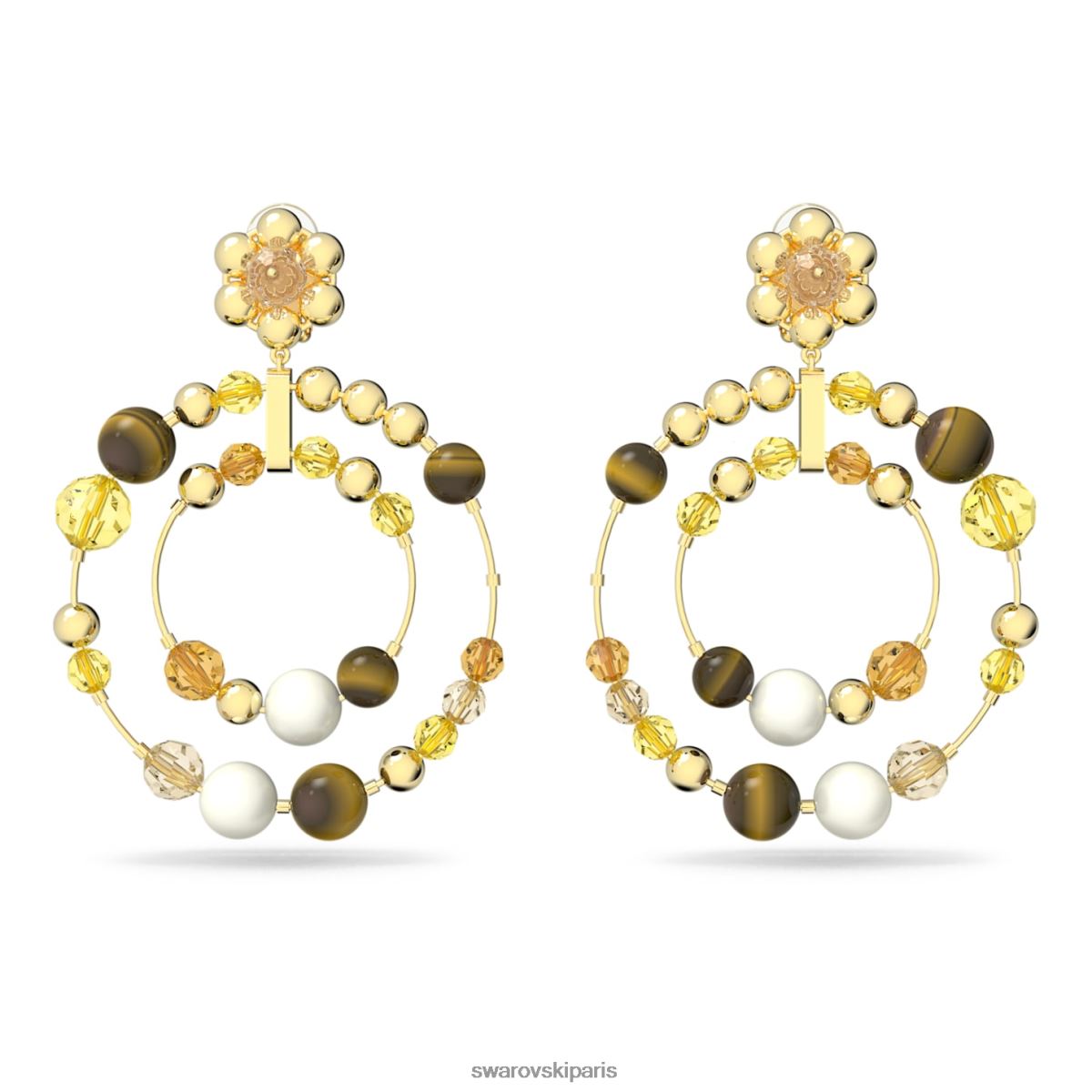 bijoux Swarovski boucles d'oreilles créoles somnia multicolore, plaqué or RZD0XJ930