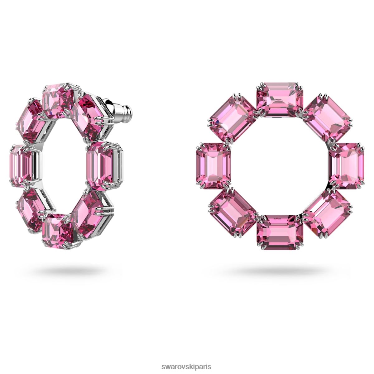 bijoux Swarovski boucles d'oreilles millenia taille octogonale, rose, rhodié RZD0XJ936