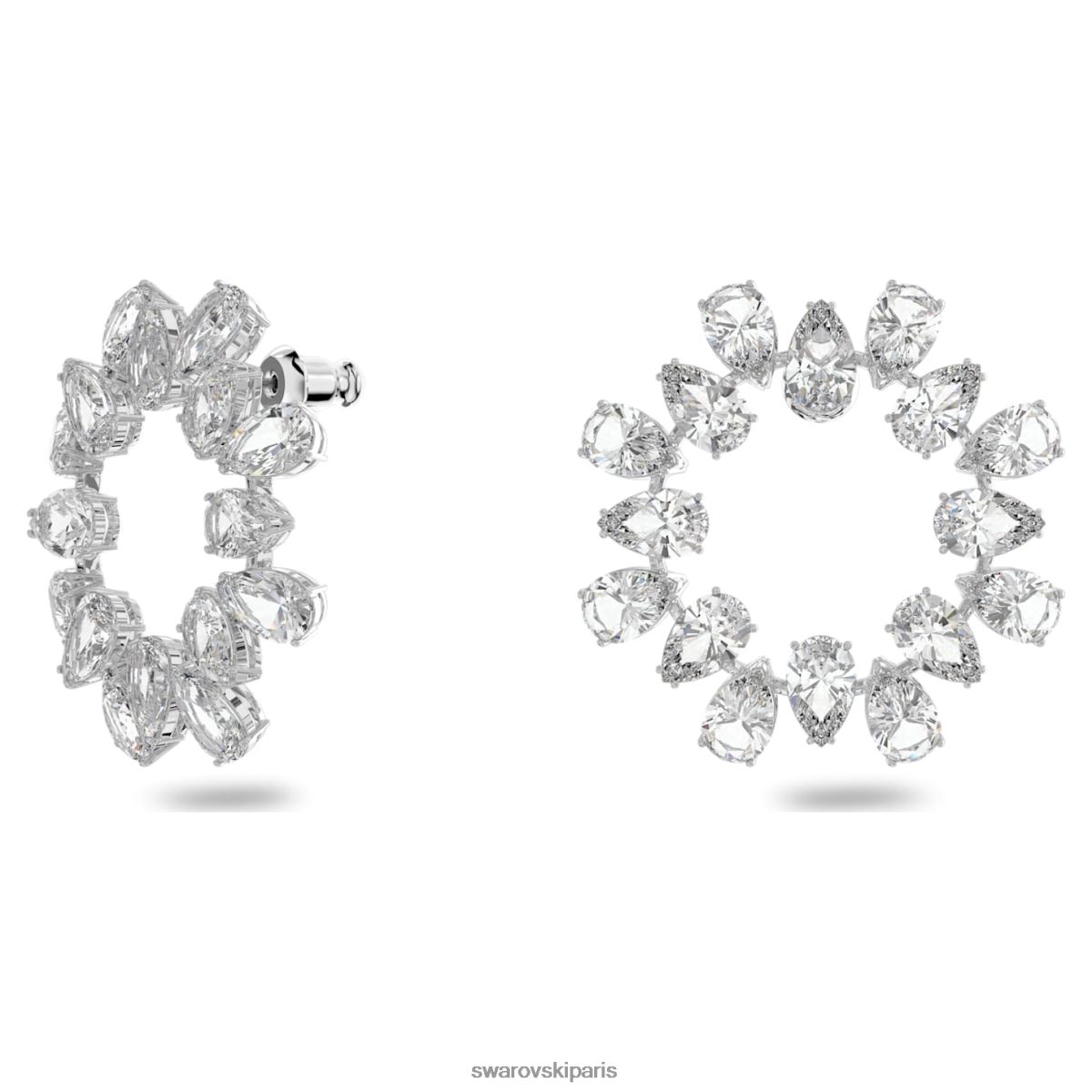 bijoux Swarovski boucles d'oreilles millenia taille poire, blanc, rhodié RZD0XJ875