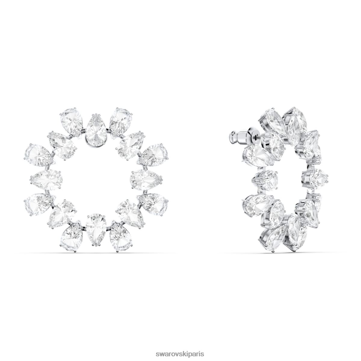 bijoux Swarovski boucles d'oreilles millenia taille poire, blanc, rhodié RZD0XJ875