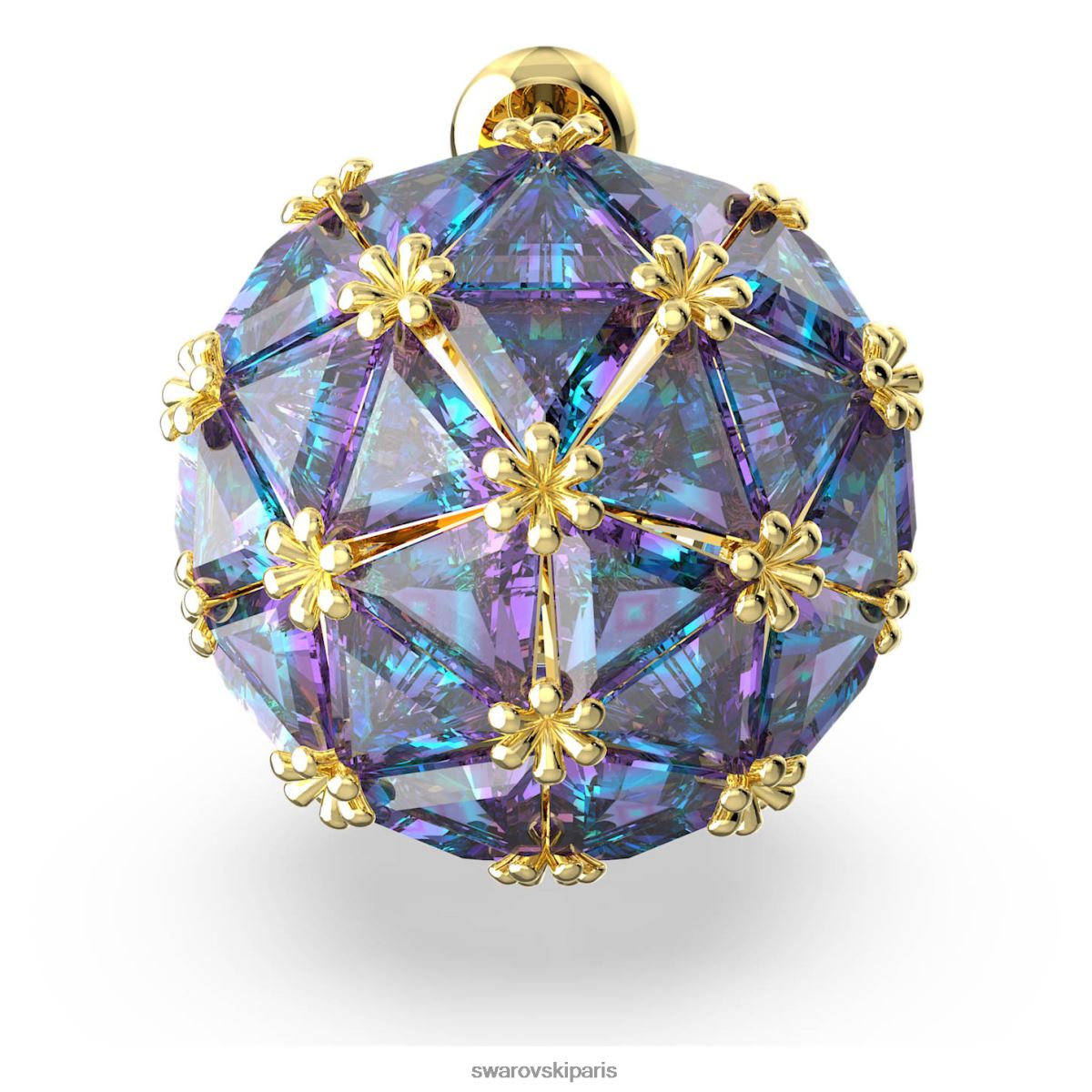 bijoux Swarovski boucle d'oreille curiosa simple, coupe triangle, bleu, plaqué ton or RZD0XJ974