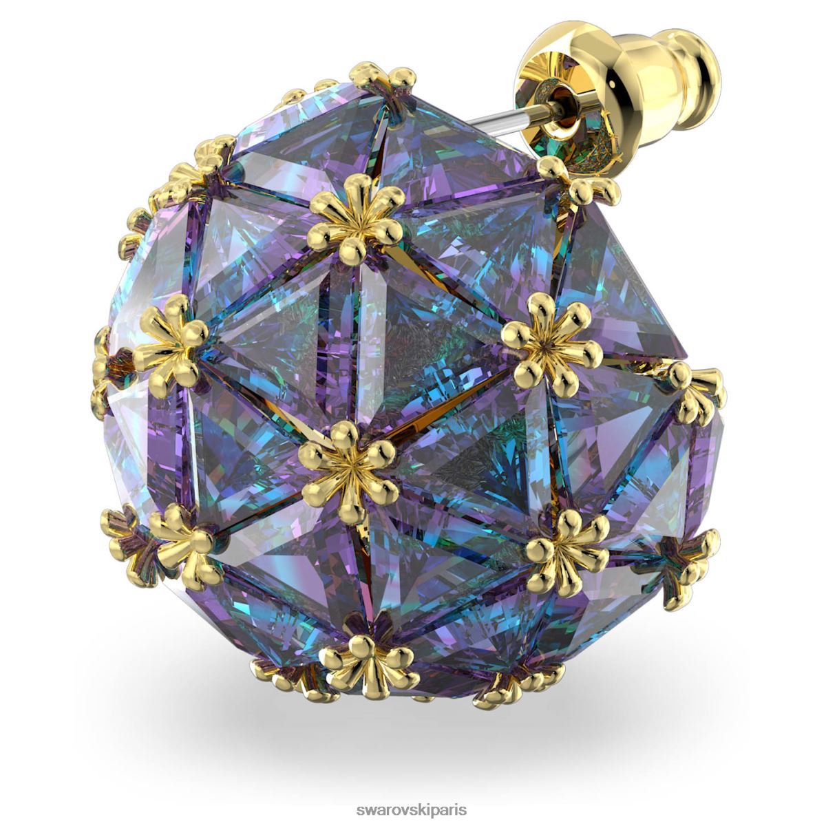 bijoux Swarovski boucle d'oreille curiosa simple, coupe triangle, bleu, plaqué ton or RZD0XJ974