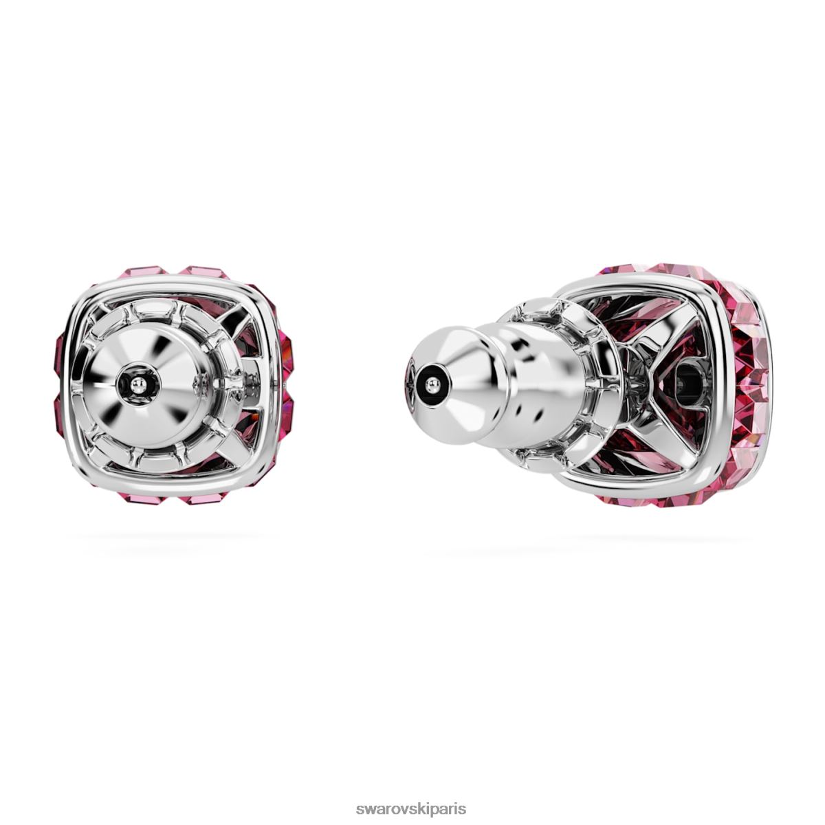 bijoux Swarovski boucles d'oreilles clous avec pierre de naissance coupe carrée octobre, rose, rhodié RZD0XJ725