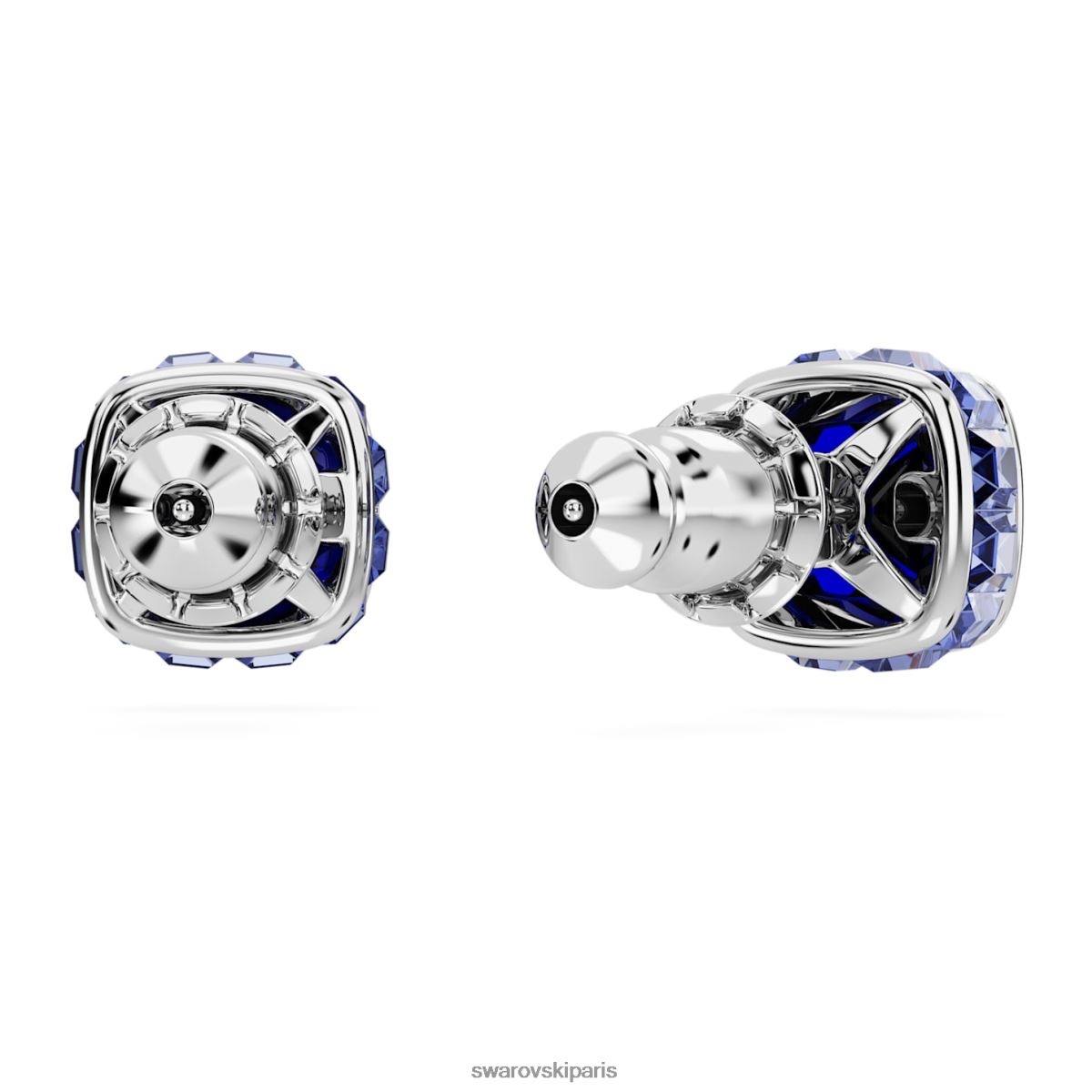 bijoux Swarovski boucles d'oreilles clous avec pierre de naissance coupe carrée septembre, bleu, rhodié RZD0XJ729