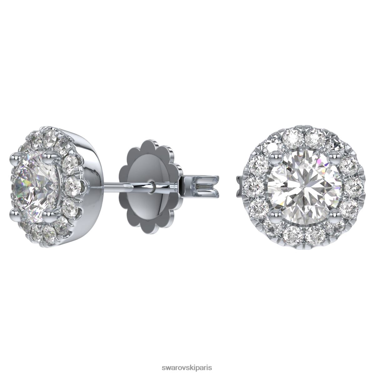 bijoux Swarovski boucles d'oreilles clous emblématiques Or blanc 14 carats RZD0XJ654