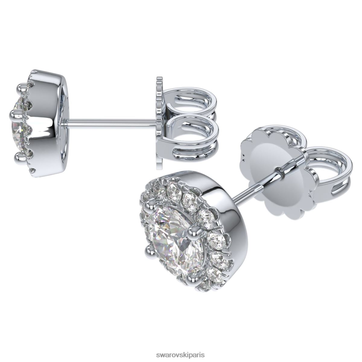 bijoux Swarovski boucles d'oreilles clous emblématiques Or blanc 14 carats RZD0XJ654