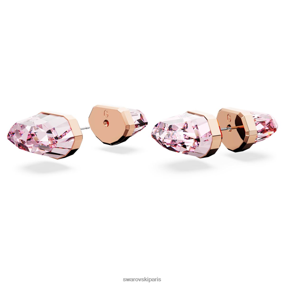 bijoux Swarovski boucles d'oreilles à clous transparentes rose, plaqué ton or rose RZD0XJ737