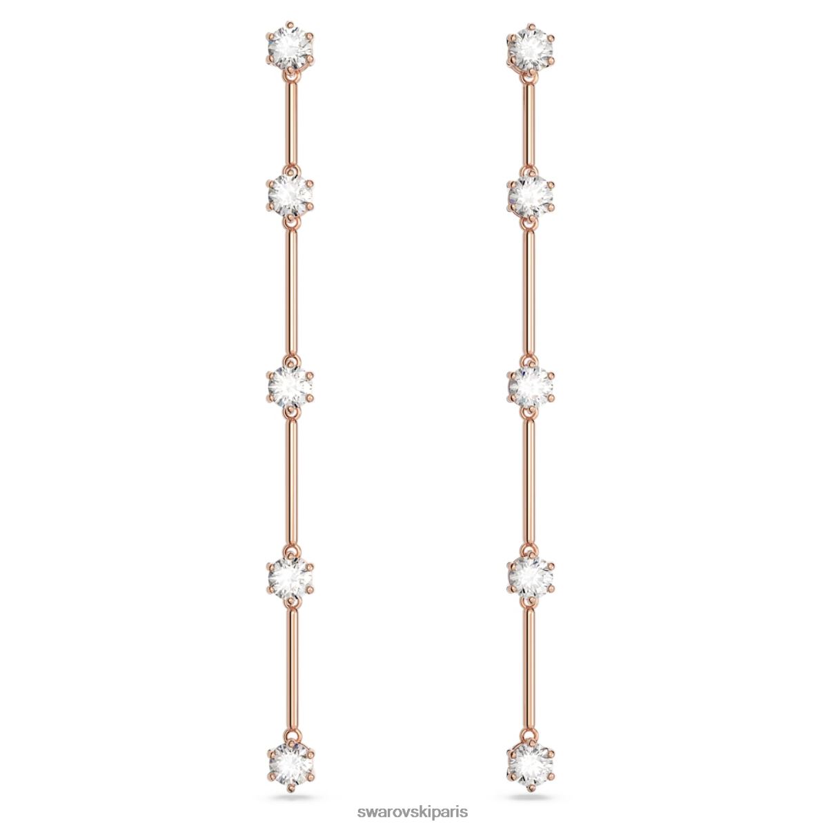 bijoux Swarovski boucles d'oreilles constellation taille ronde, blanc, plaqué ton or rose RZD0XJ834