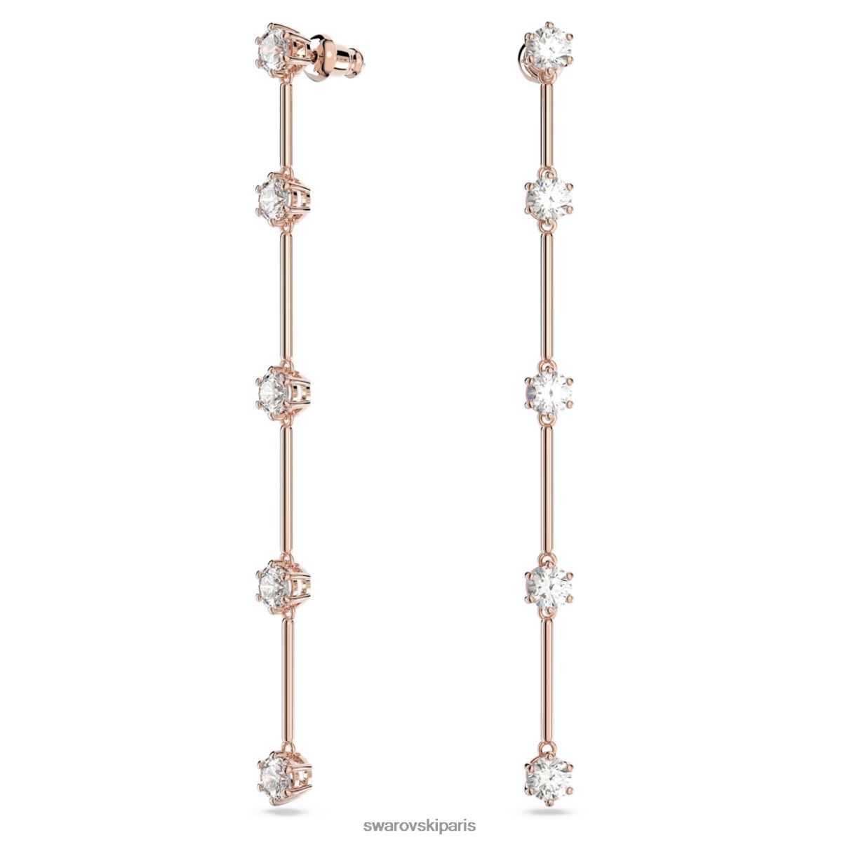 bijoux Swarovski boucles d'oreilles constellation taille ronde, blanc, plaqué ton or rose RZD0XJ834