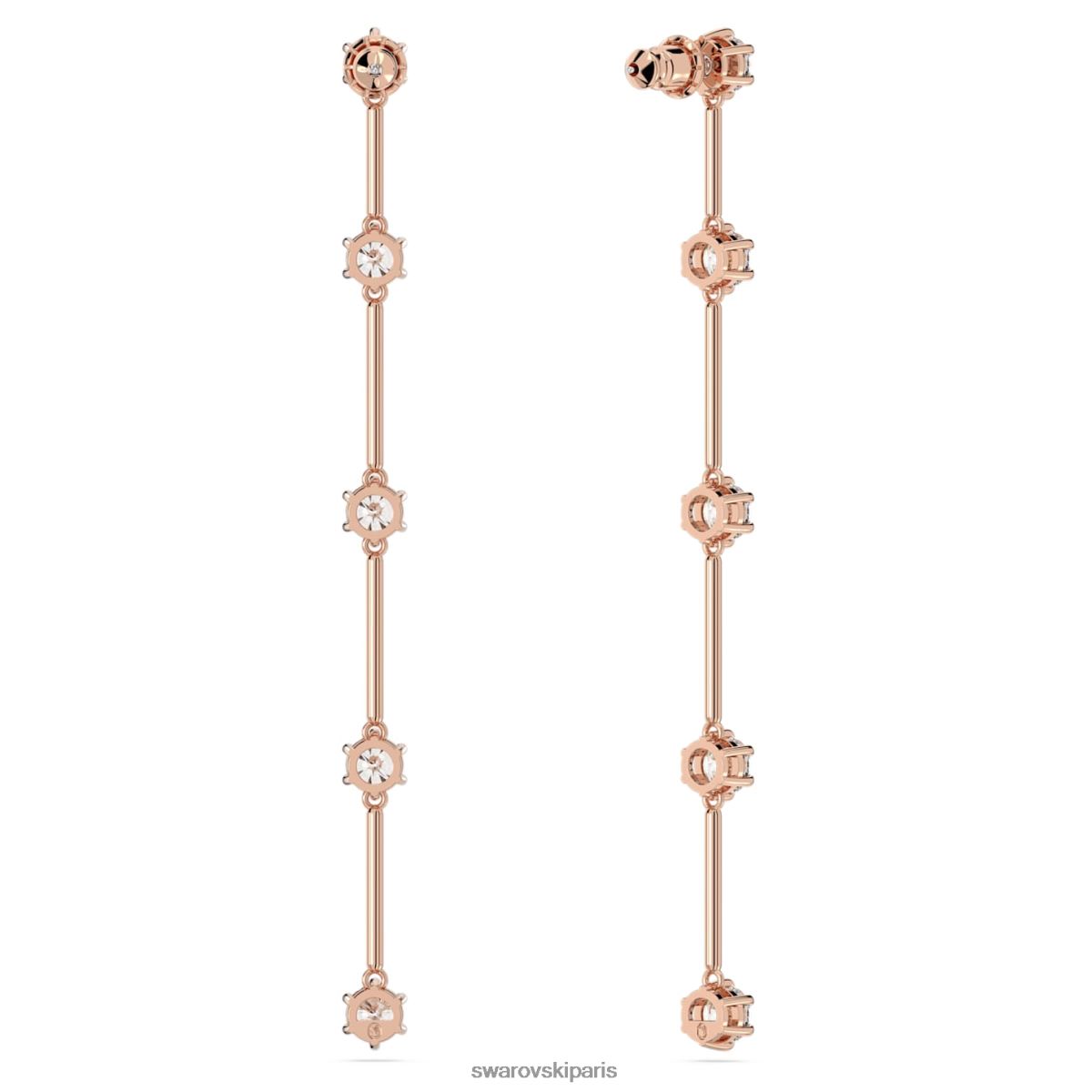 bijoux Swarovski boucles d'oreilles constellation taille ronde, blanc, plaqué ton or rose RZD0XJ834