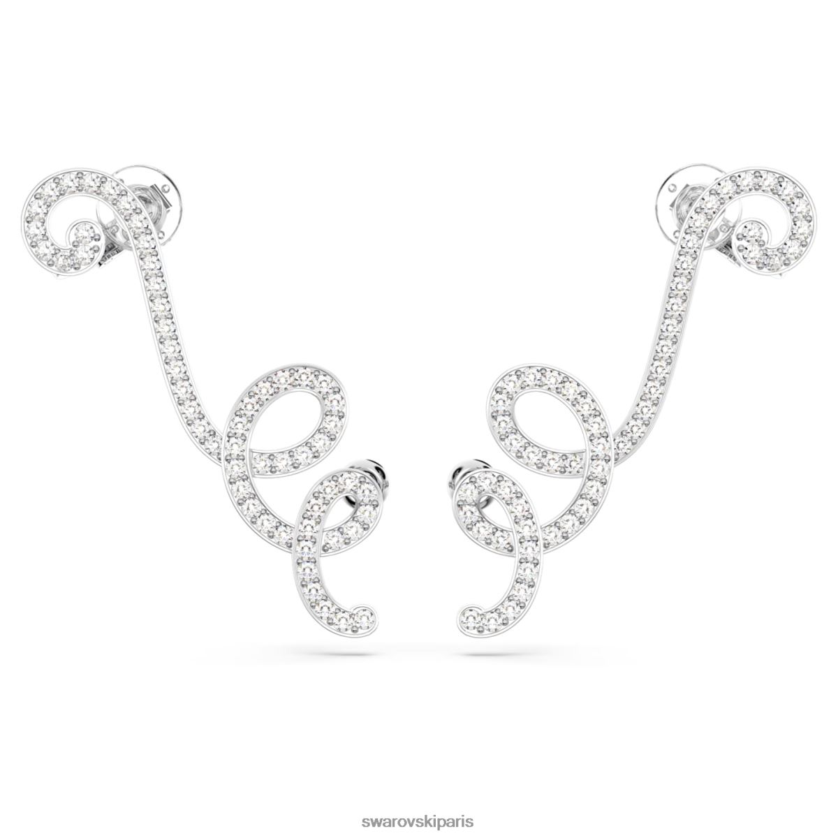 bijoux Swarovski boucles d'oreilles fluenta cristaux rallumés, blancs, plaqués rhodium RZD0XJ859
