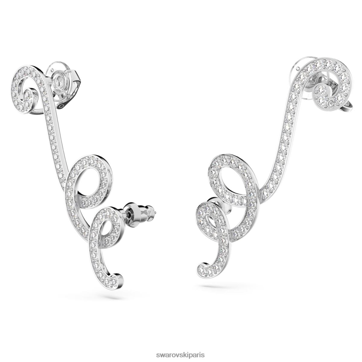 bijoux Swarovski boucles d'oreilles fluenta cristaux rallumés, blancs, plaqués rhodium RZD0XJ859