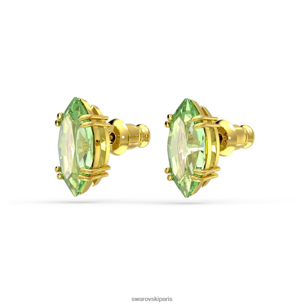 bijoux Swarovski boucles d'oreilles gema coupe cerf-volant, vert, métal doré RZD0XJ750