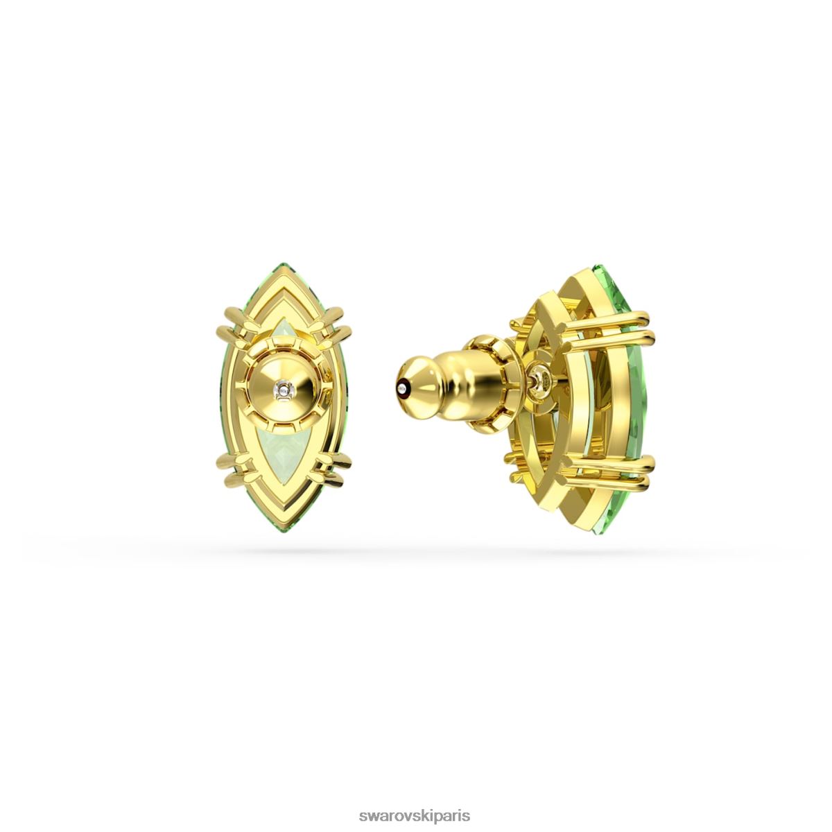 bijoux Swarovski boucles d'oreilles gema coupe cerf-volant, vert, métal doré RZD0XJ750