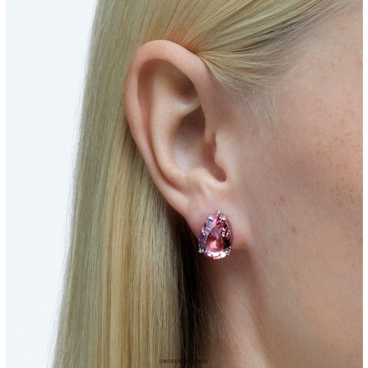bijoux Swarovski boucles d'oreilles gema coupe goutte, rose, rhodié RZD0XJ663