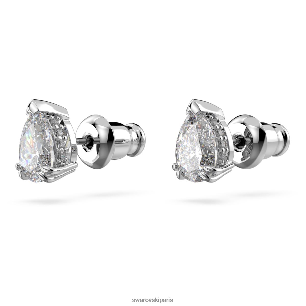 bijoux Swarovski boucles d'oreilles millenia taille poire, blanc, rhodié RZD0XJ669