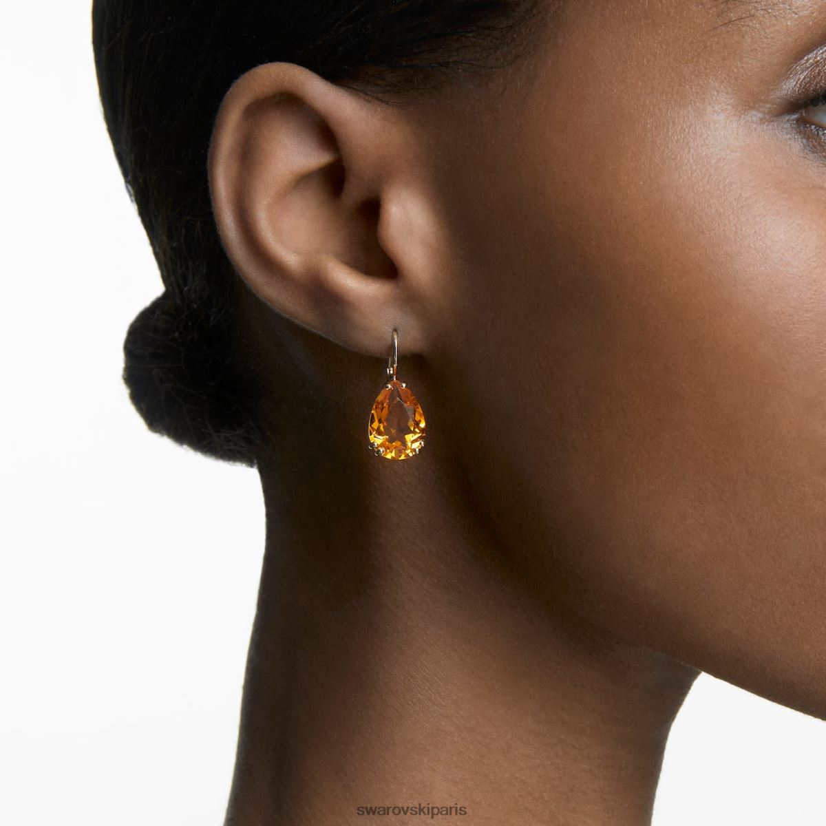 bijoux Swarovski boucles d'oreilles millenia taille poire, jaune, métal doré RZD0XJ803