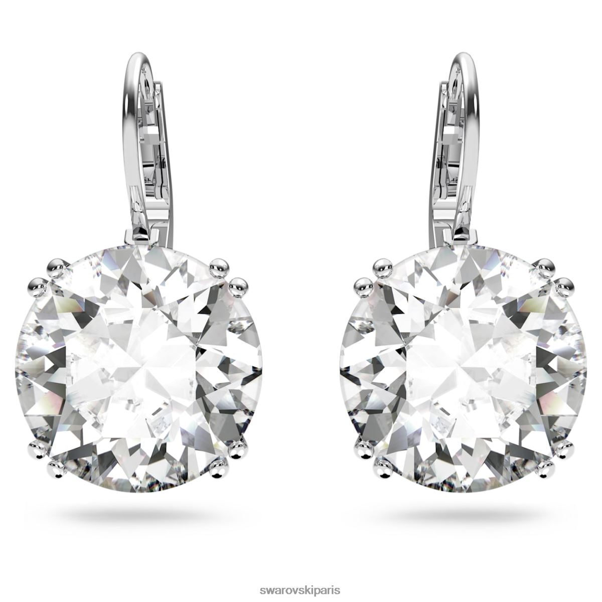 bijoux Swarovski boucles d'oreilles millenia taille ronde, blanc, rhodié RZD0XJ796