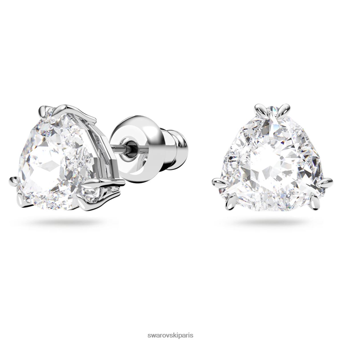 bijoux Swarovski boucles d'oreilles millenia taille trilliant, blanc, rhodié RZD0XJ739