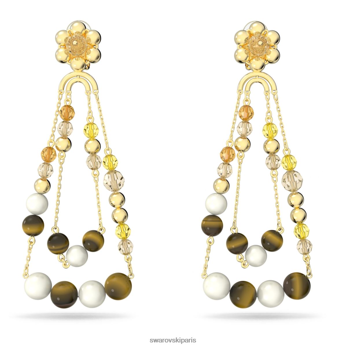 bijoux Swarovski boucles d'oreilles pendantes somnia lustre, multicolore, métal doré RZD0XJ823