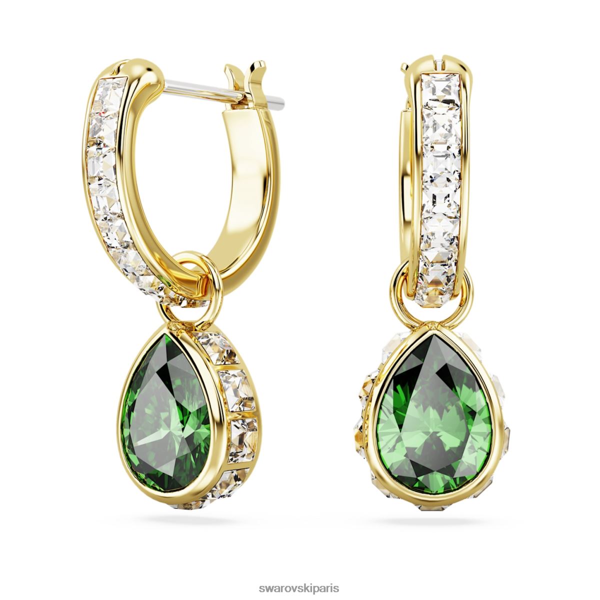 bijoux Swarovski boucles d'oreilles pendantes stilla taille poire, vert, métal doré RZD0XJ831