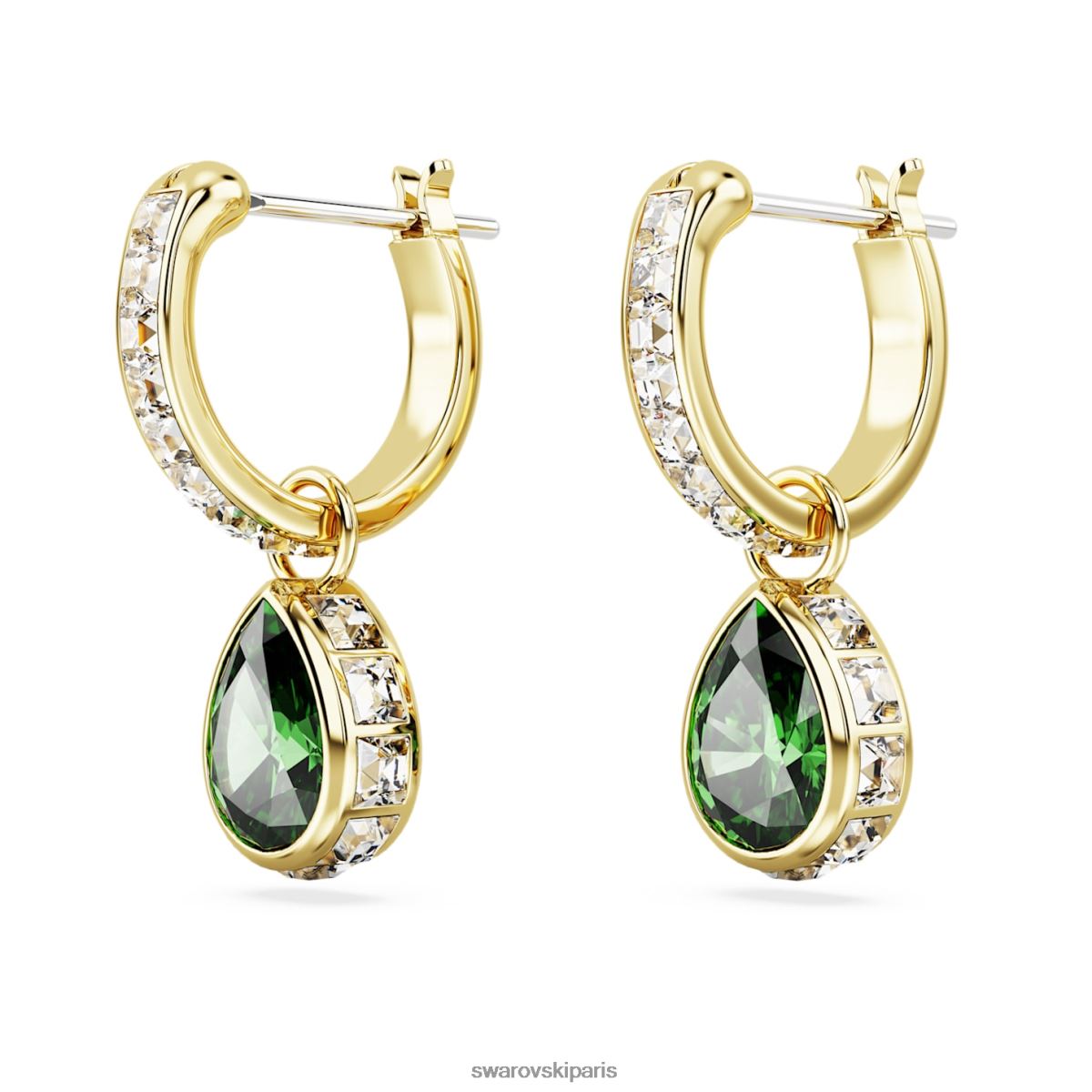 bijoux Swarovski boucles d'oreilles pendantes stilla taille poire, vert, métal doré RZD0XJ831