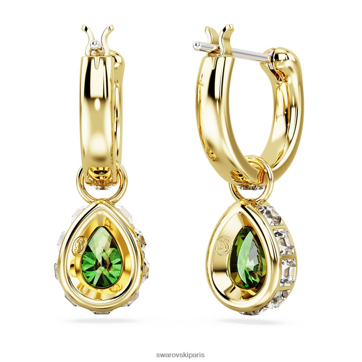 bijoux Swarovski boucles d'oreilles pendantes stilla taille poire, vert, métal doré RZD0XJ831