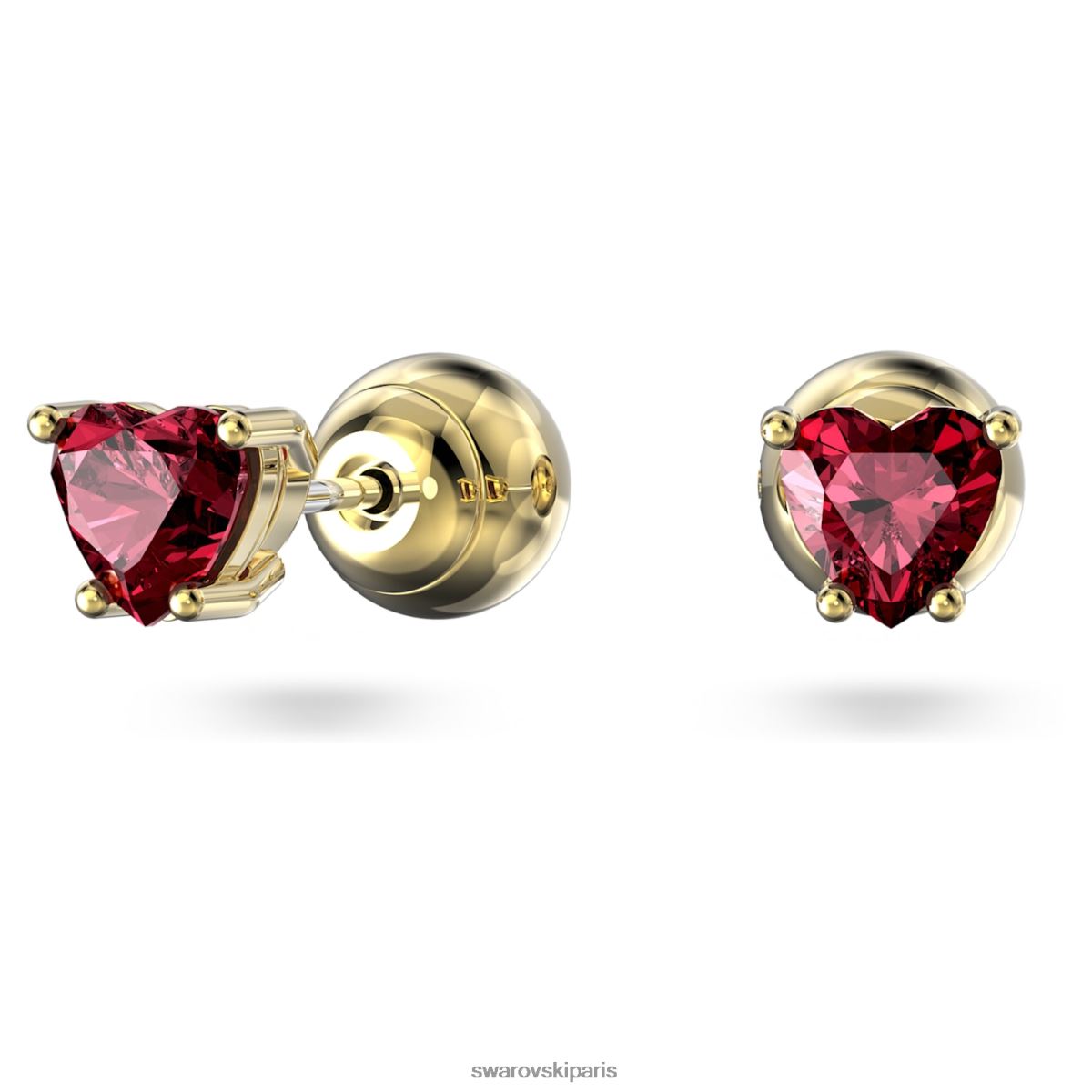 bijoux Swarovski boucles d'oreilles stilla coeur, rouge, métal doré RZD0XJ673