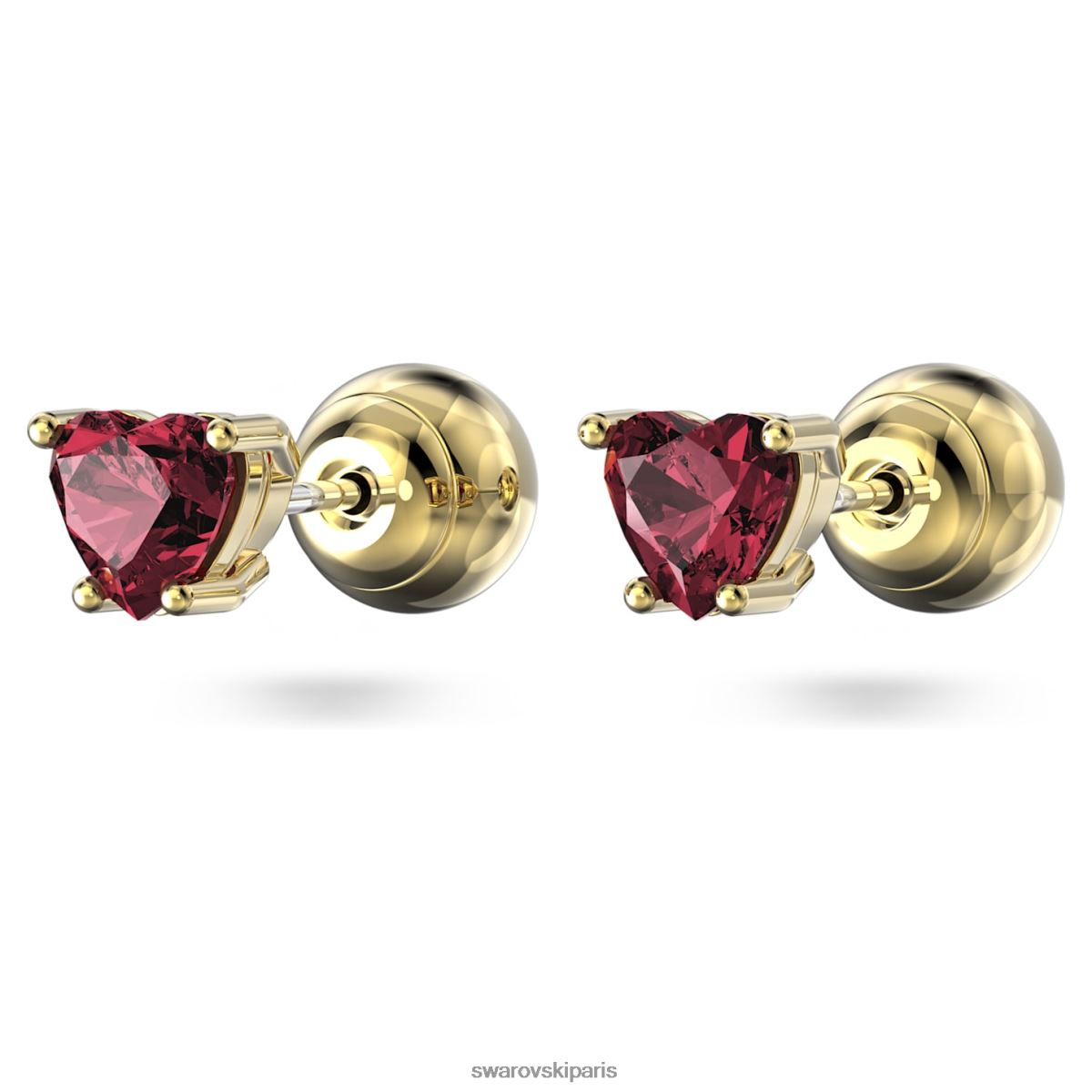 bijoux Swarovski boucles d'oreilles stilla coeur, rouge, métal doré RZD0XJ673