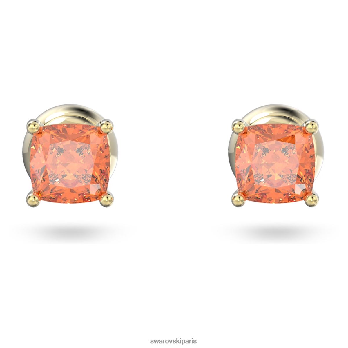 bijoux Swarovski boucles d'oreilles stilla taille coussin, orange, métal doré RZD0XJ698